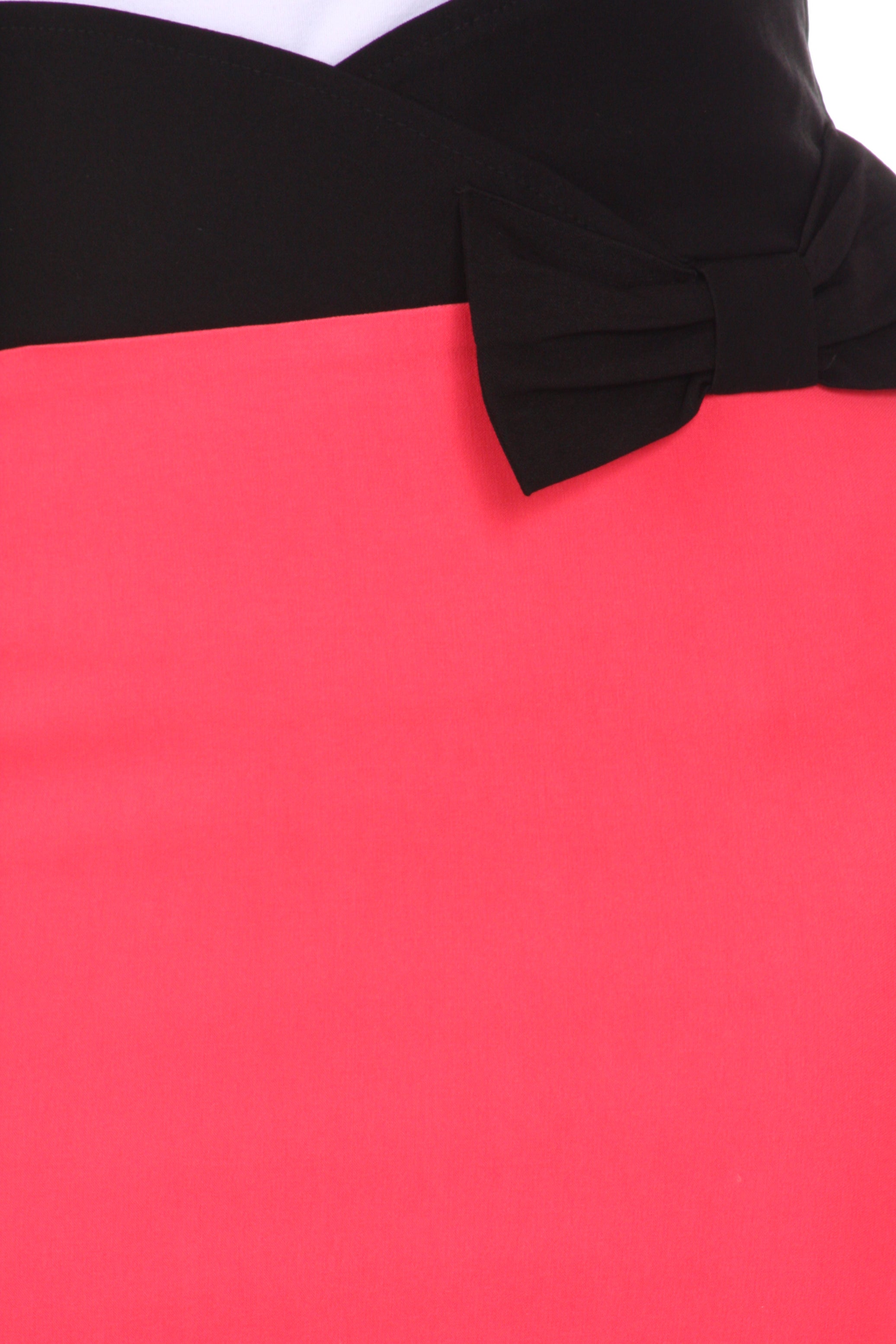 Sakkas - Scallop High Waist Stretch Pencil Skirt with Bow