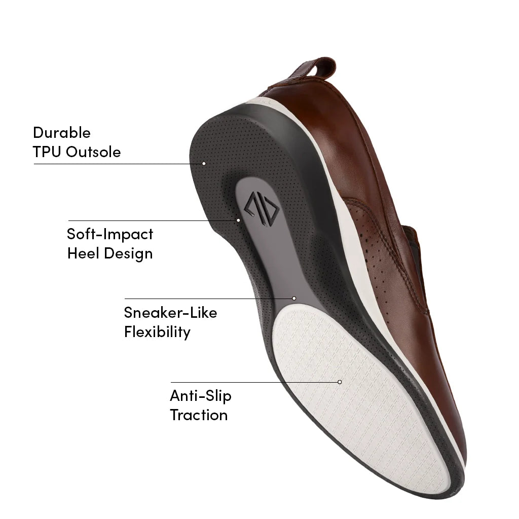 Shoe with labeled features on a white background