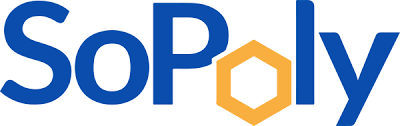 Logo of SoPoly with blue and orange colors