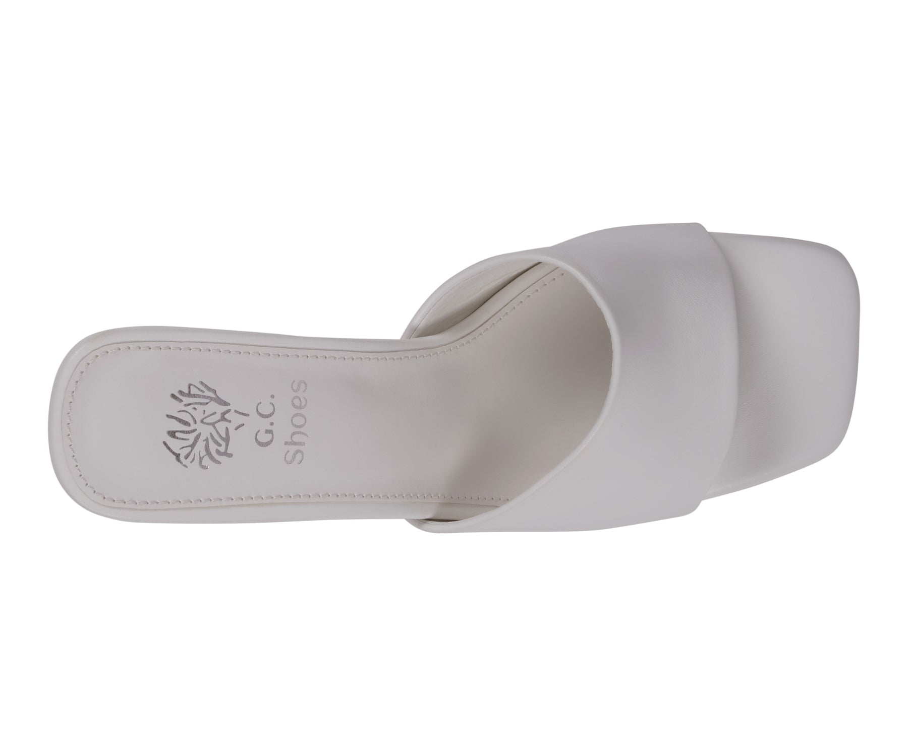 GC Shoes Women's Soho White Square Toe Heeled Sandals