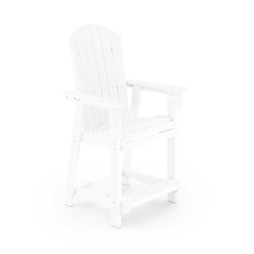 White chair with a textured backrest on a white background