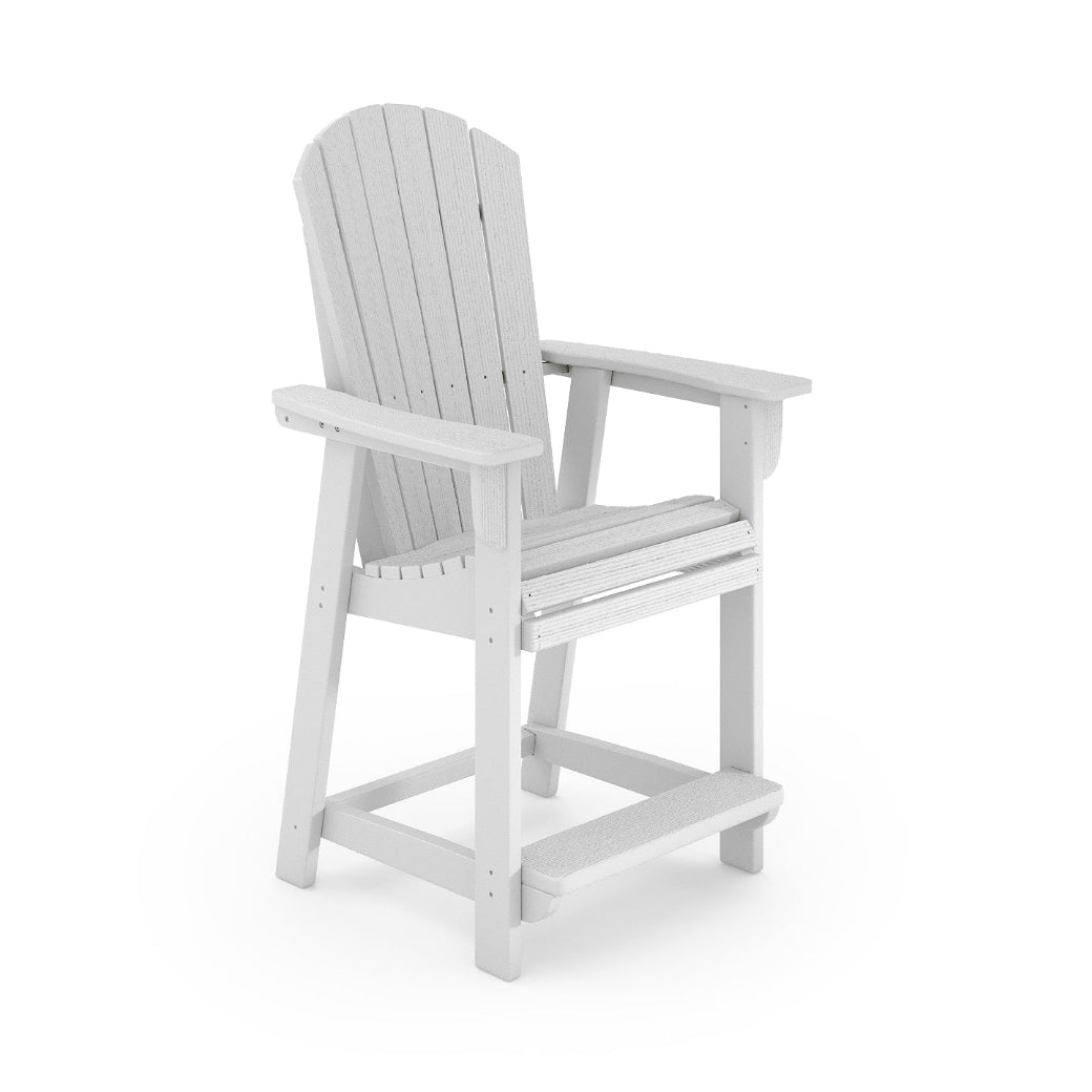 White Adirondack chair on a white background