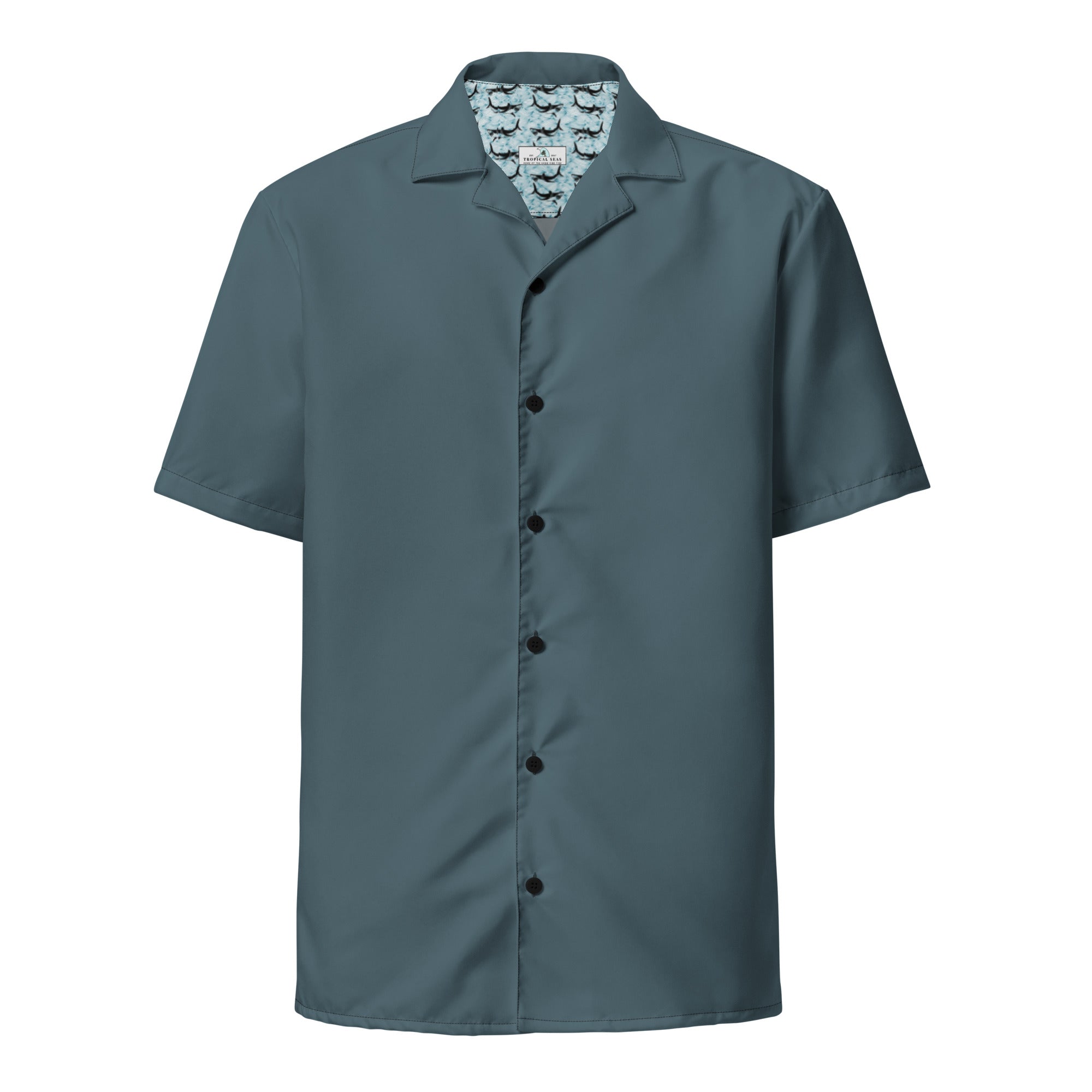 Labelless Stormy Squall Blue Button Down Camp Shirt