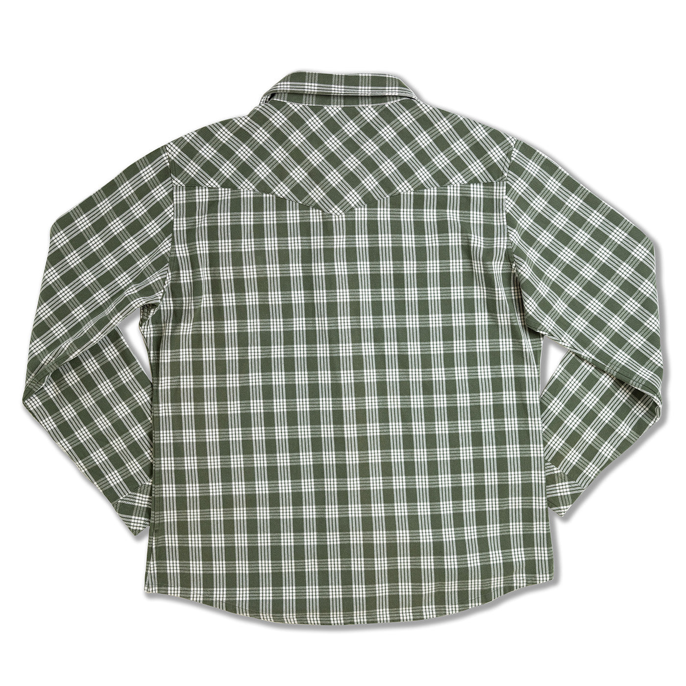 Green and white checkered shirt on a white background