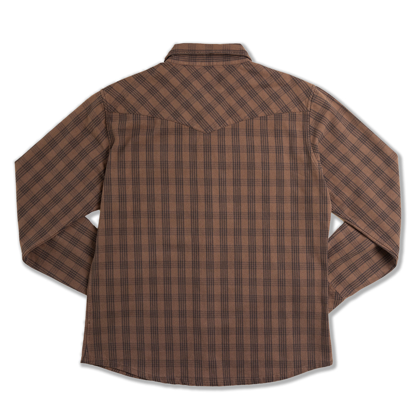 Brown plaid shirt on a white background