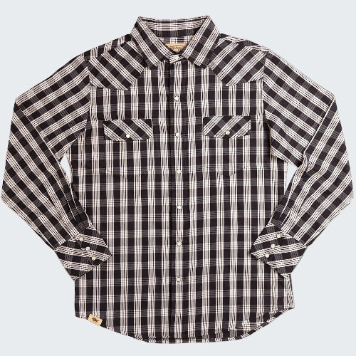 Black and white checkered shirt on a white background