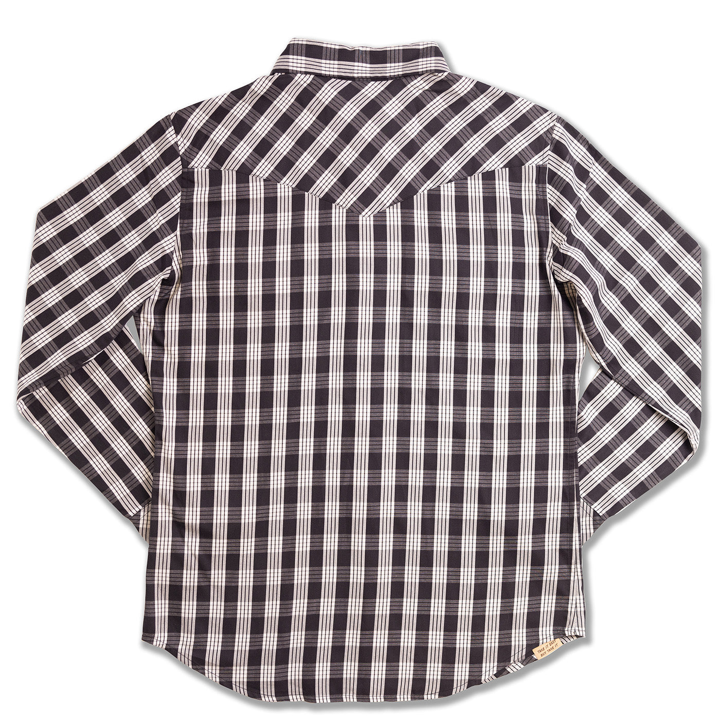 Black and white checkered shirt on a white background