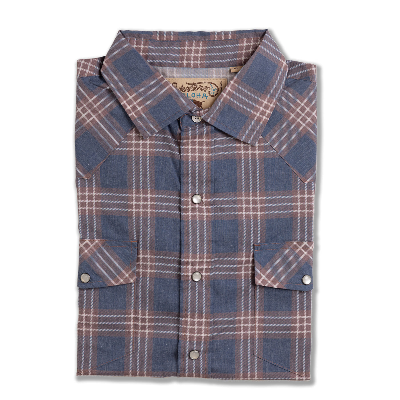 Plaid shirt with collar and buttons on a white background