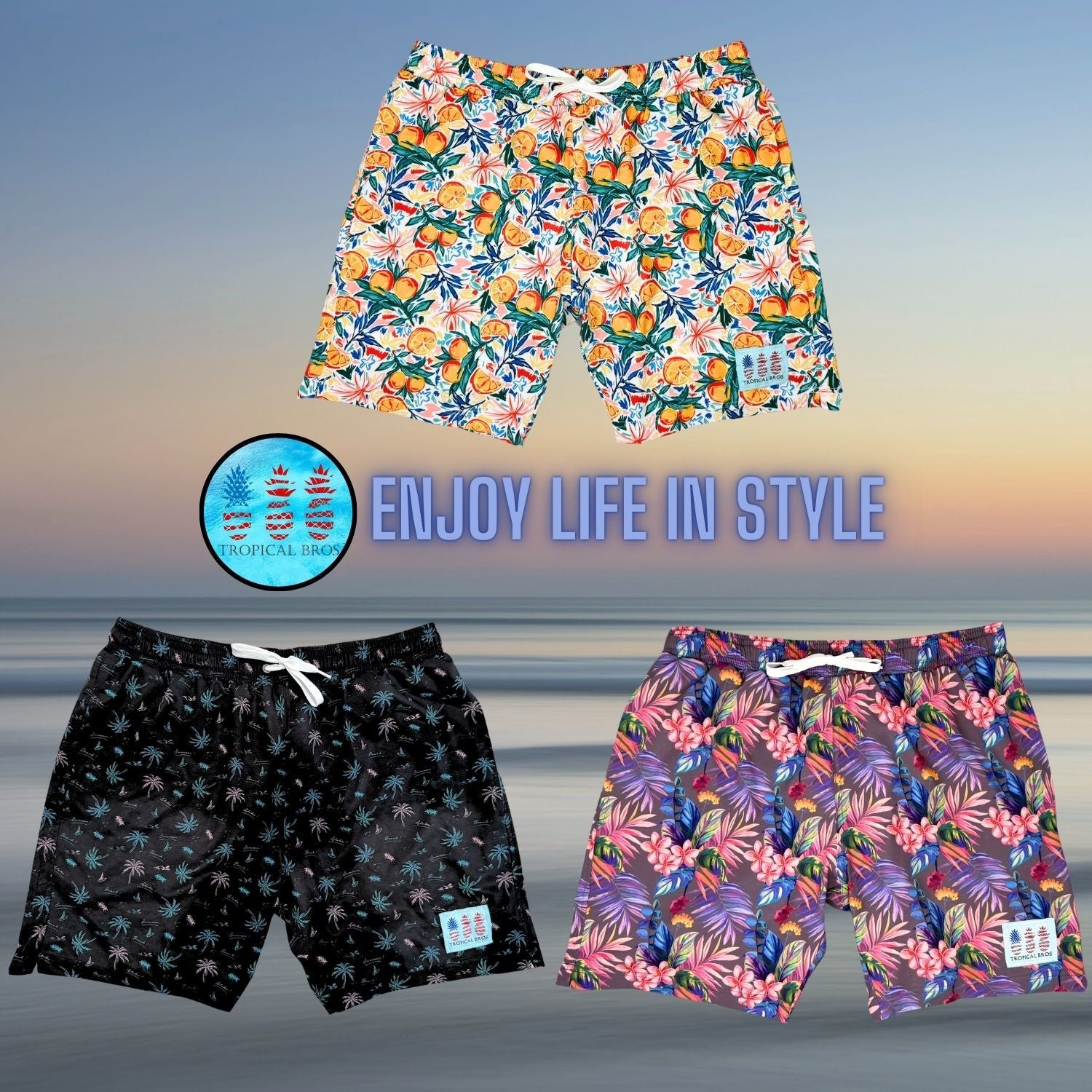 Vacation Palms Swimsuit Shorts