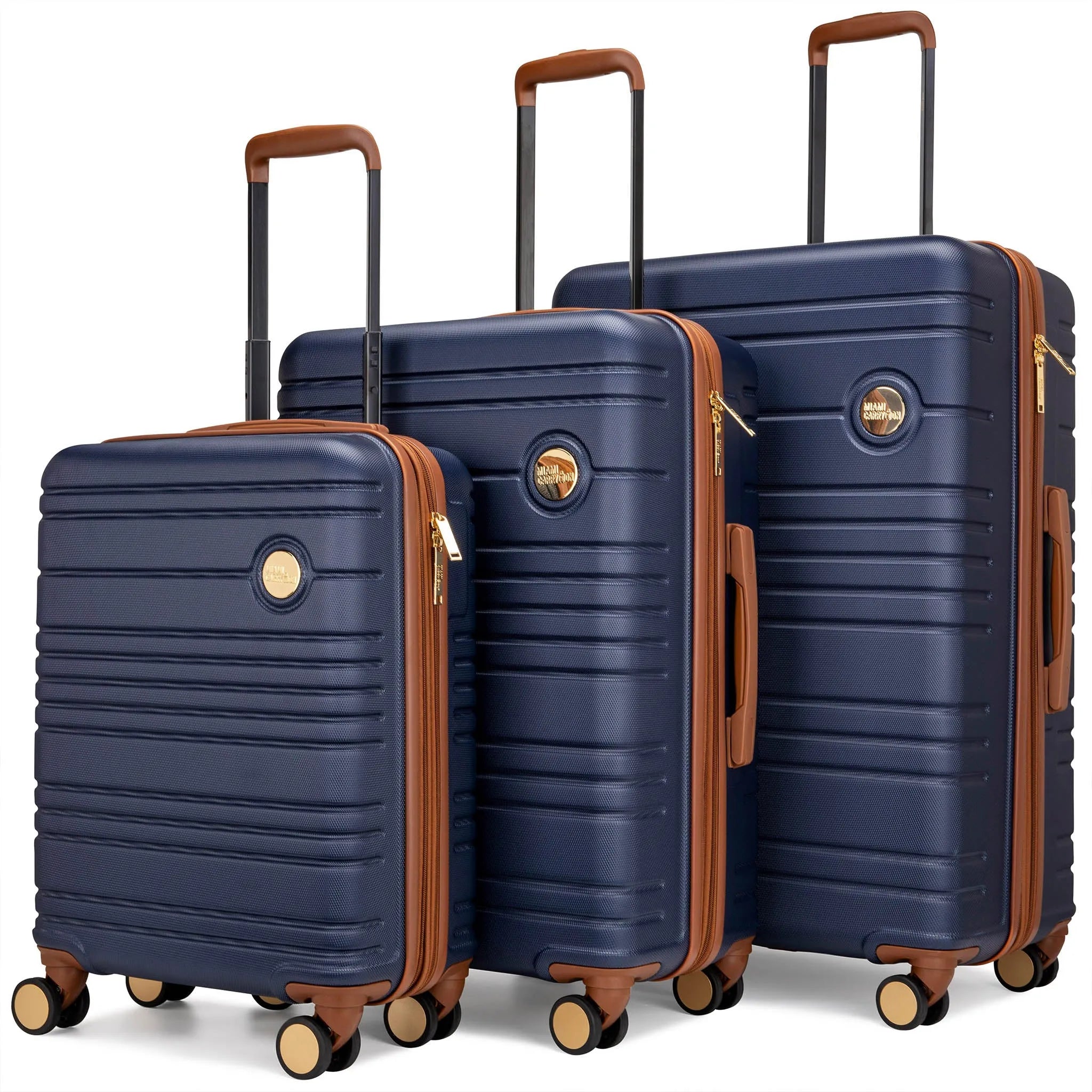 Brickell Three Piece Expandable Retro Luggage Set