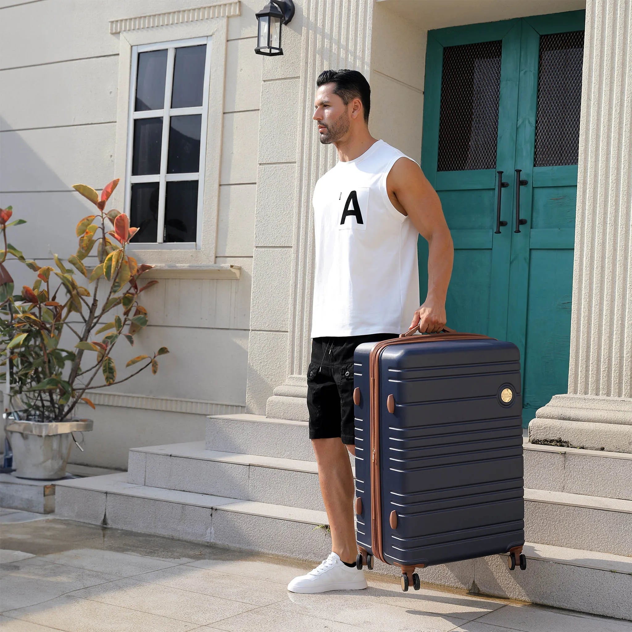 Brickell Three Piece Expandable Retro Luggage Set