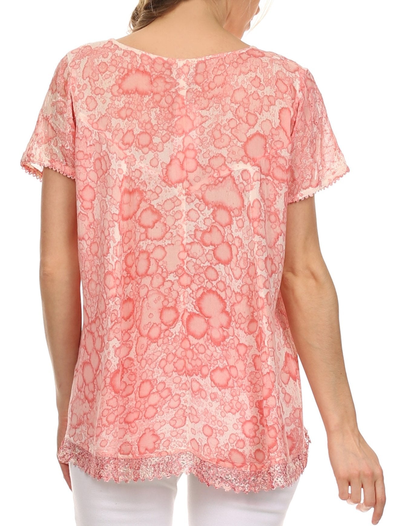 Sakkas - Charolette Embroidery And Sequin Accents Blouse