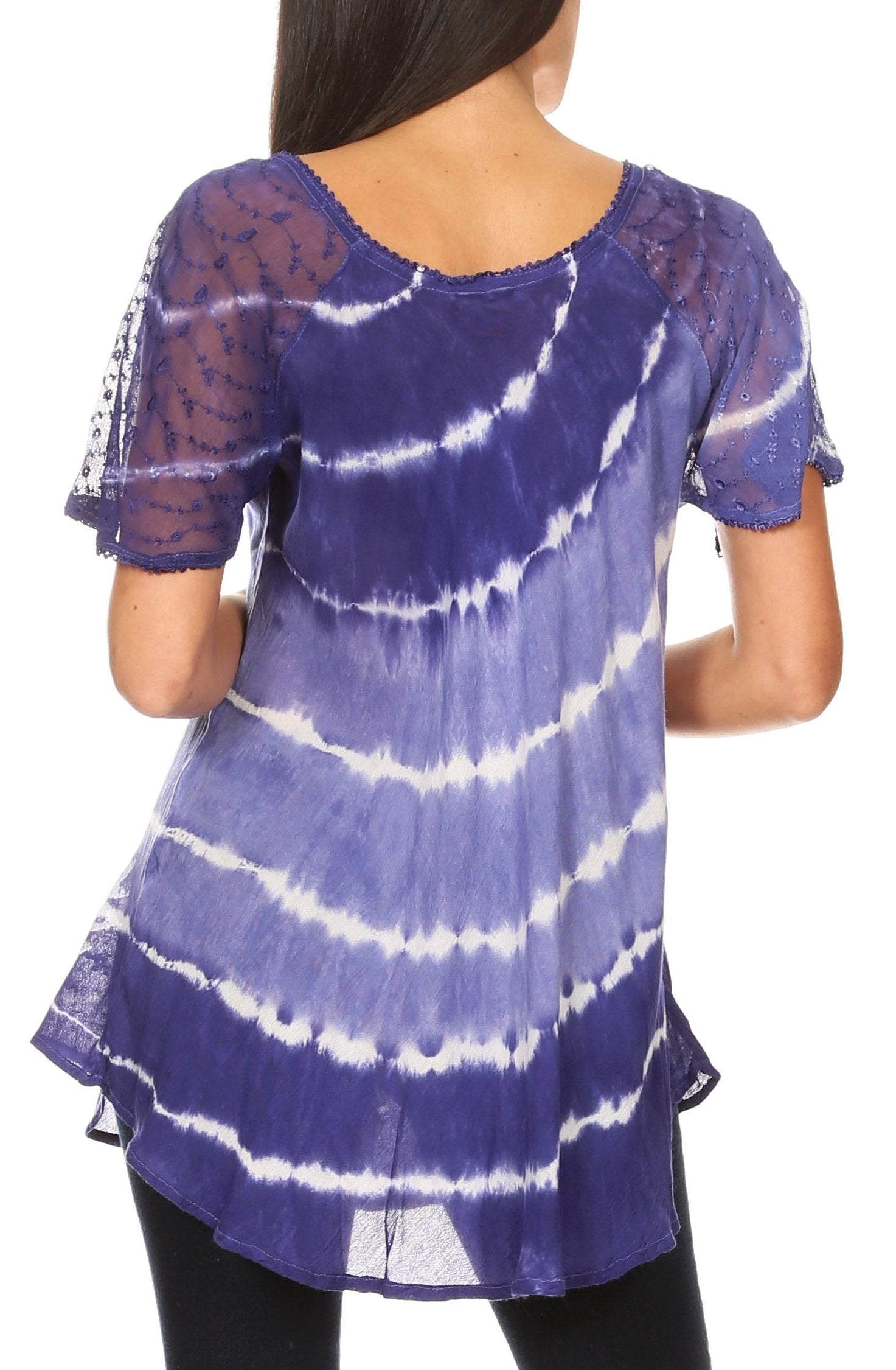 Sakkas - Aline Women's Short Sleeve Casual Light Loose Scoop Neck Top