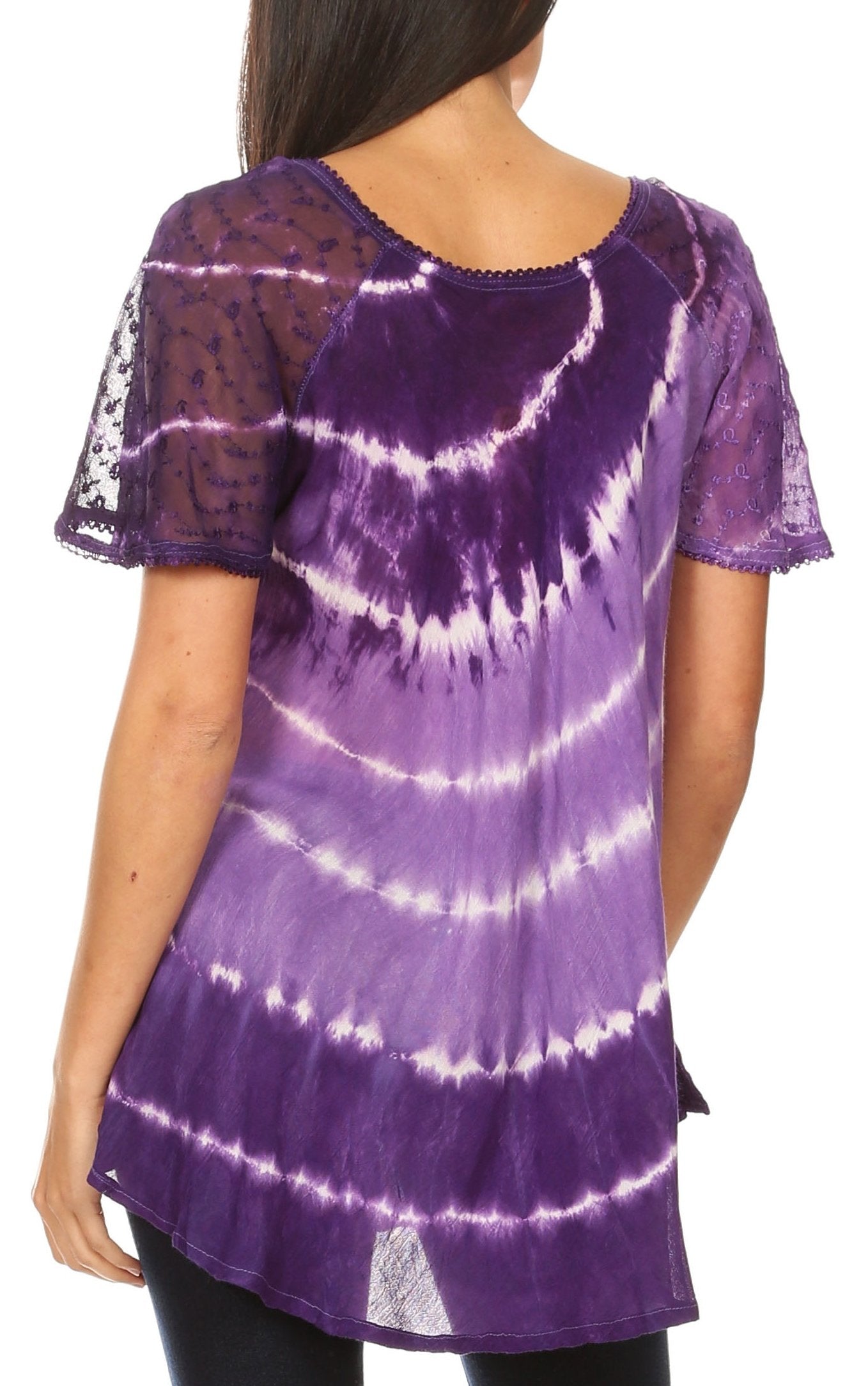 Sakkas - Aline Women's Short Sleeve Casual Light Loose Scoop Neck Top