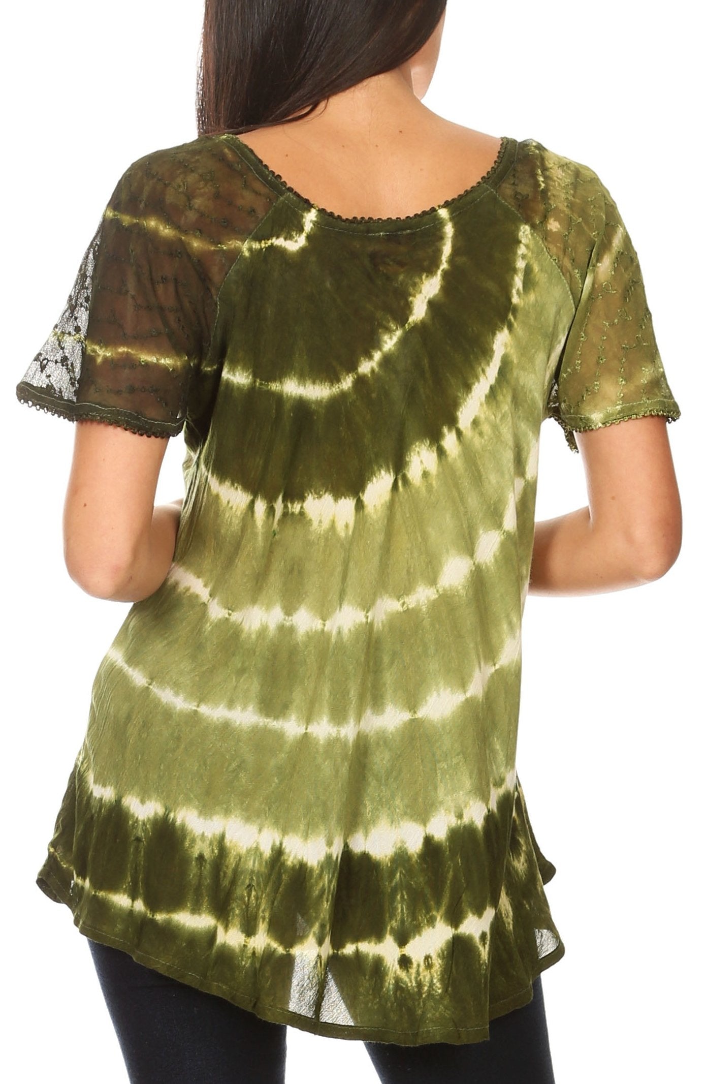Sakkas - Aline Women's Short Sleeve Casual Light Loose Scoop Neck Top