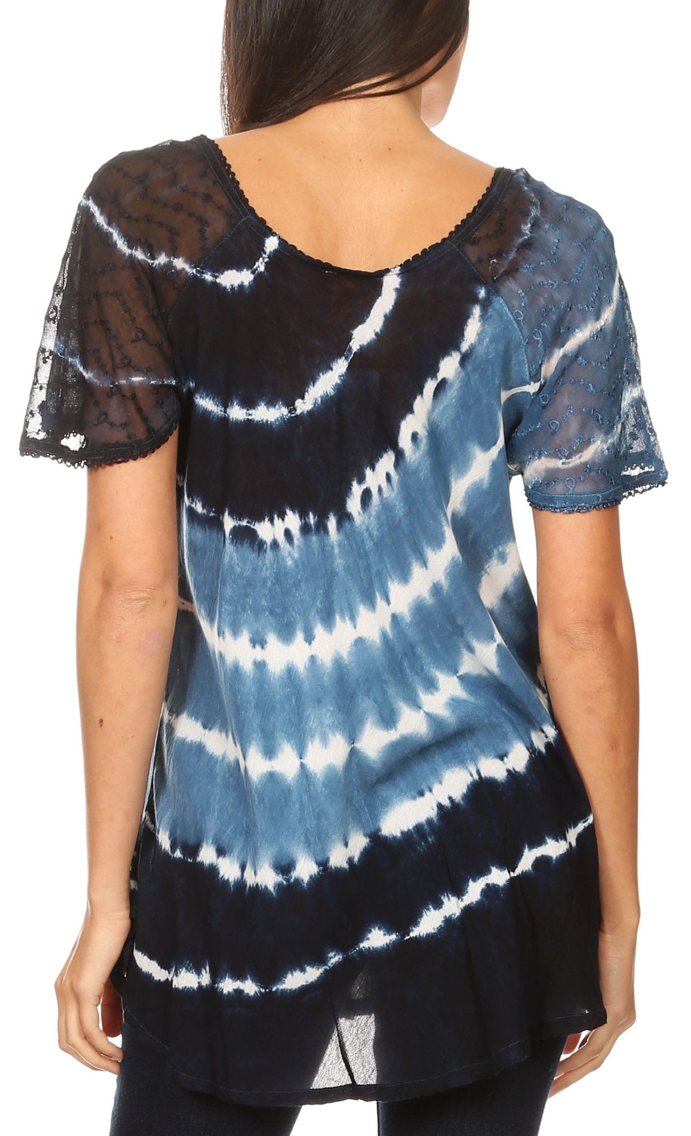 Sakkas - Aline Women's Short Sleeve Casual Light Loose Scoop Neck Top