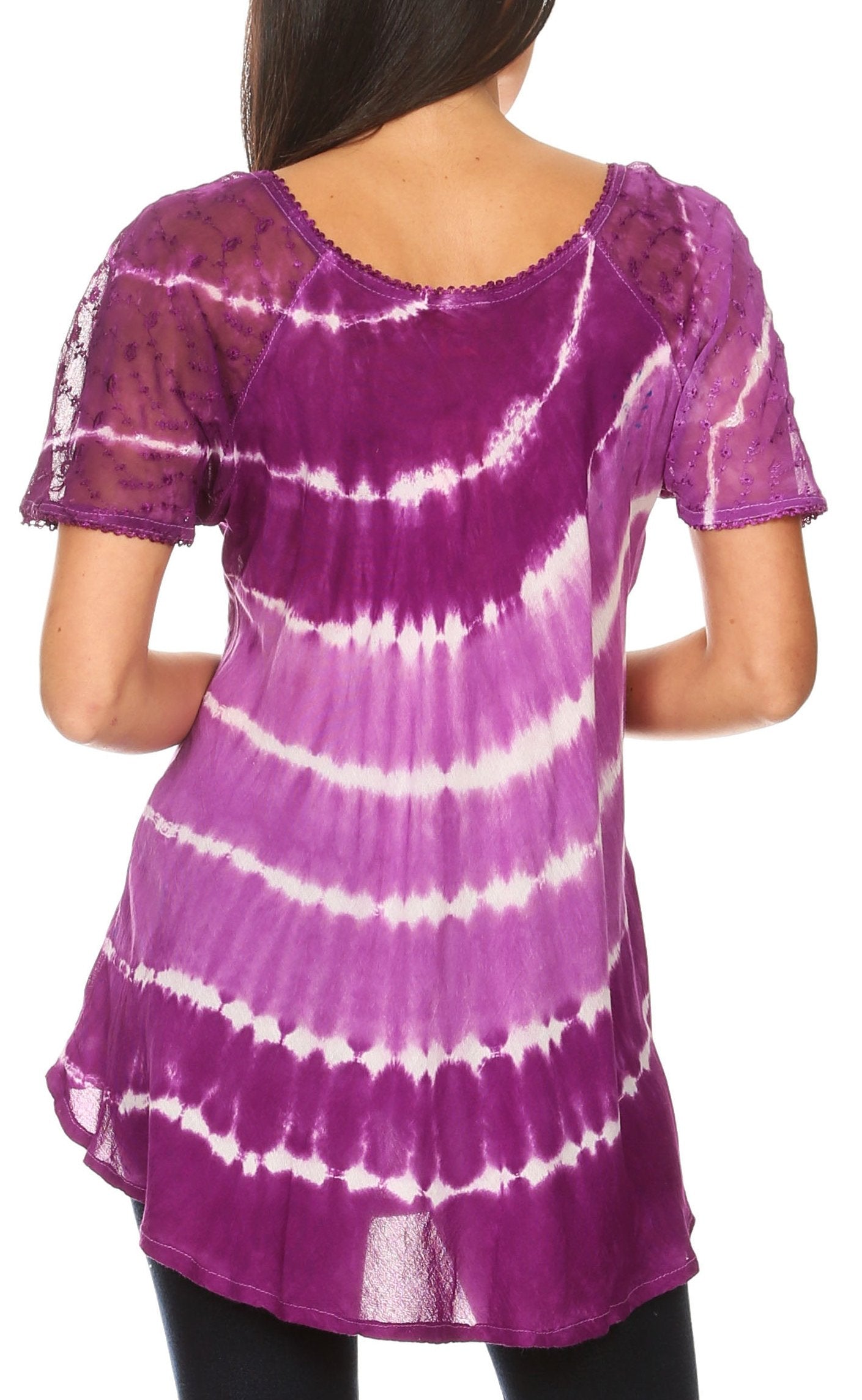Sakkas - Aline Women's Short Sleeve Casual Light Loose Scoop Neck Top