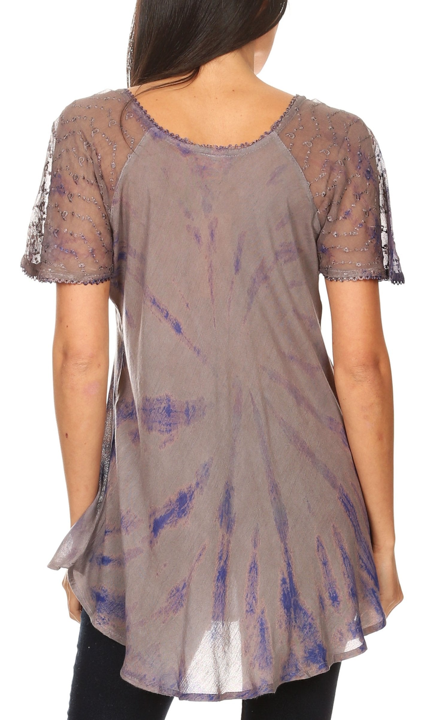 Sakkas - Aline Women's Short Sleeve Casual Light Loose Scoop Neck Top