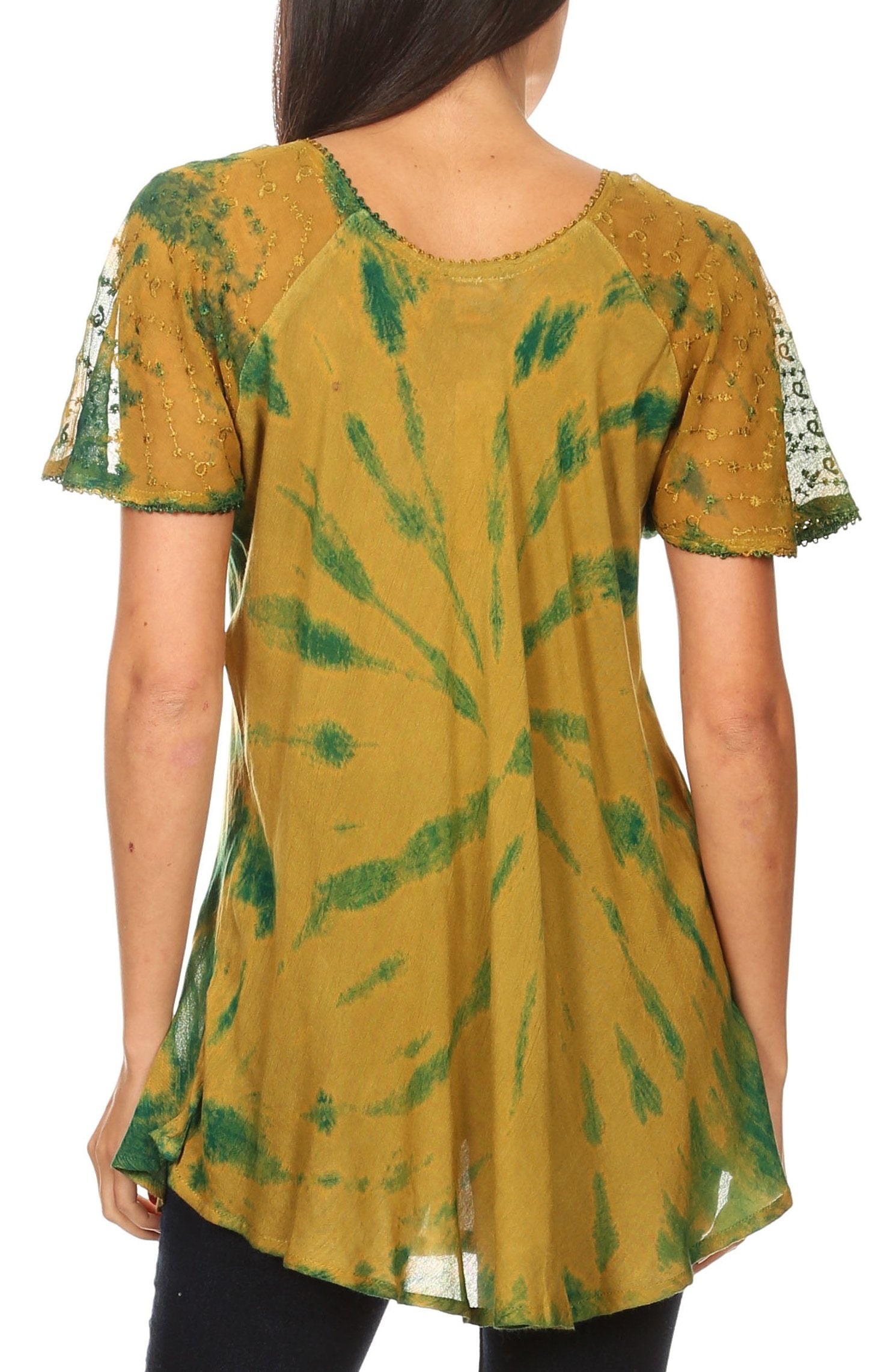 Sakkas - Aline Women's Short Sleeve Casual Light Loose Scoop Neck Top