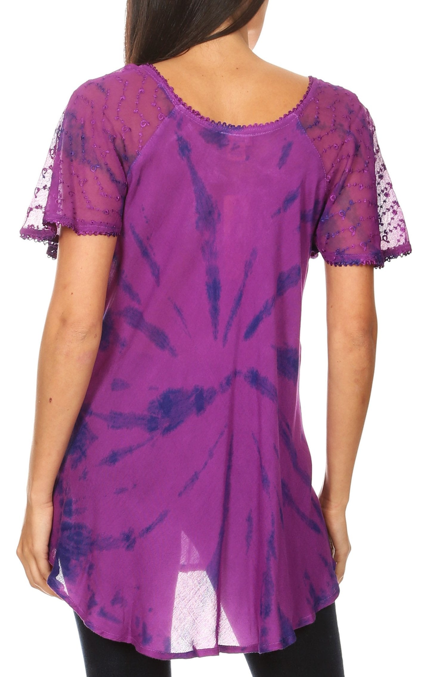 Sakkas - Aline Women's Short Sleeve Casual Light Loose Scoop Neck Top
