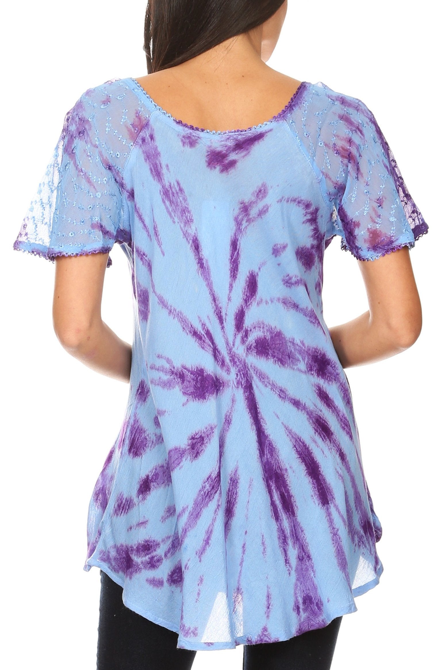 Sakkas - Aline Women's Short Sleeve Casual Light Loose Scoop Neck Top