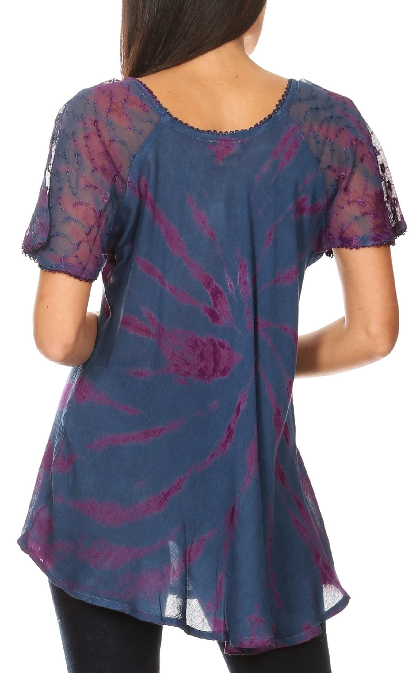 Sakkas - Aline Women's Short Sleeve Casual Light Loose Scoop Neck Top