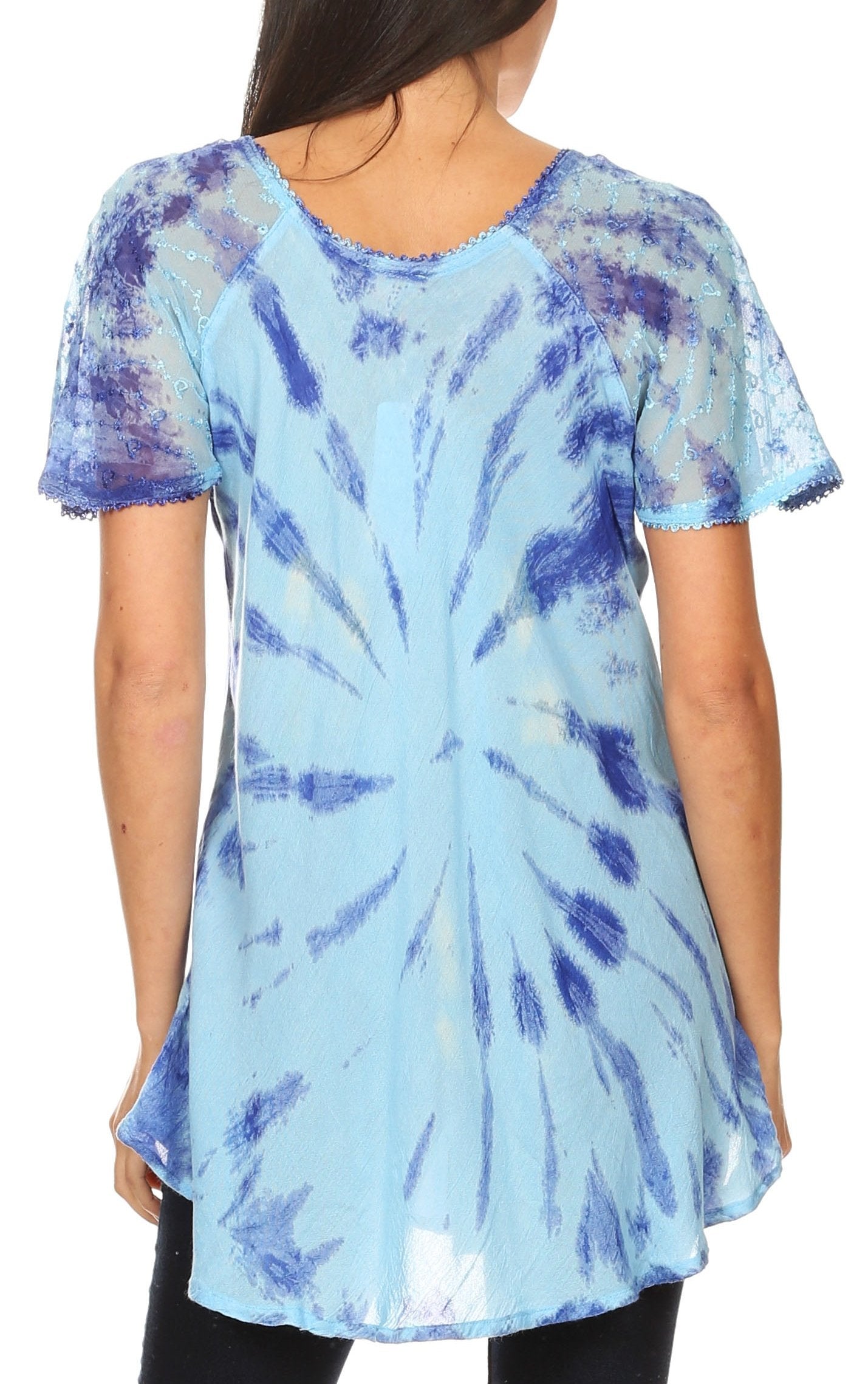 Sakkas - Aline Women's Short Sleeve Casual Light Loose Scoop Neck Top