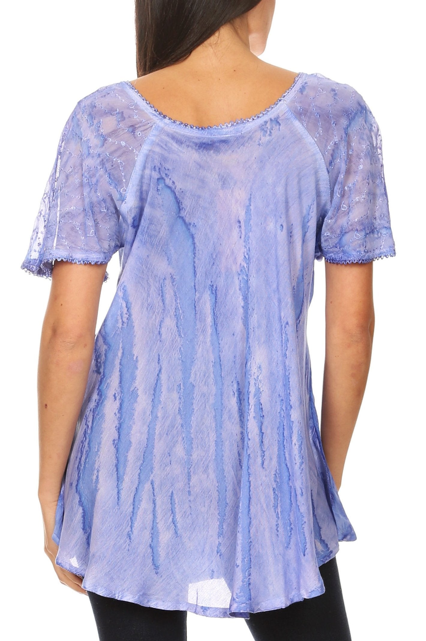 Sakkas - Aline Women's Short Sleeve Casual Light Loose Scoop Neck Top