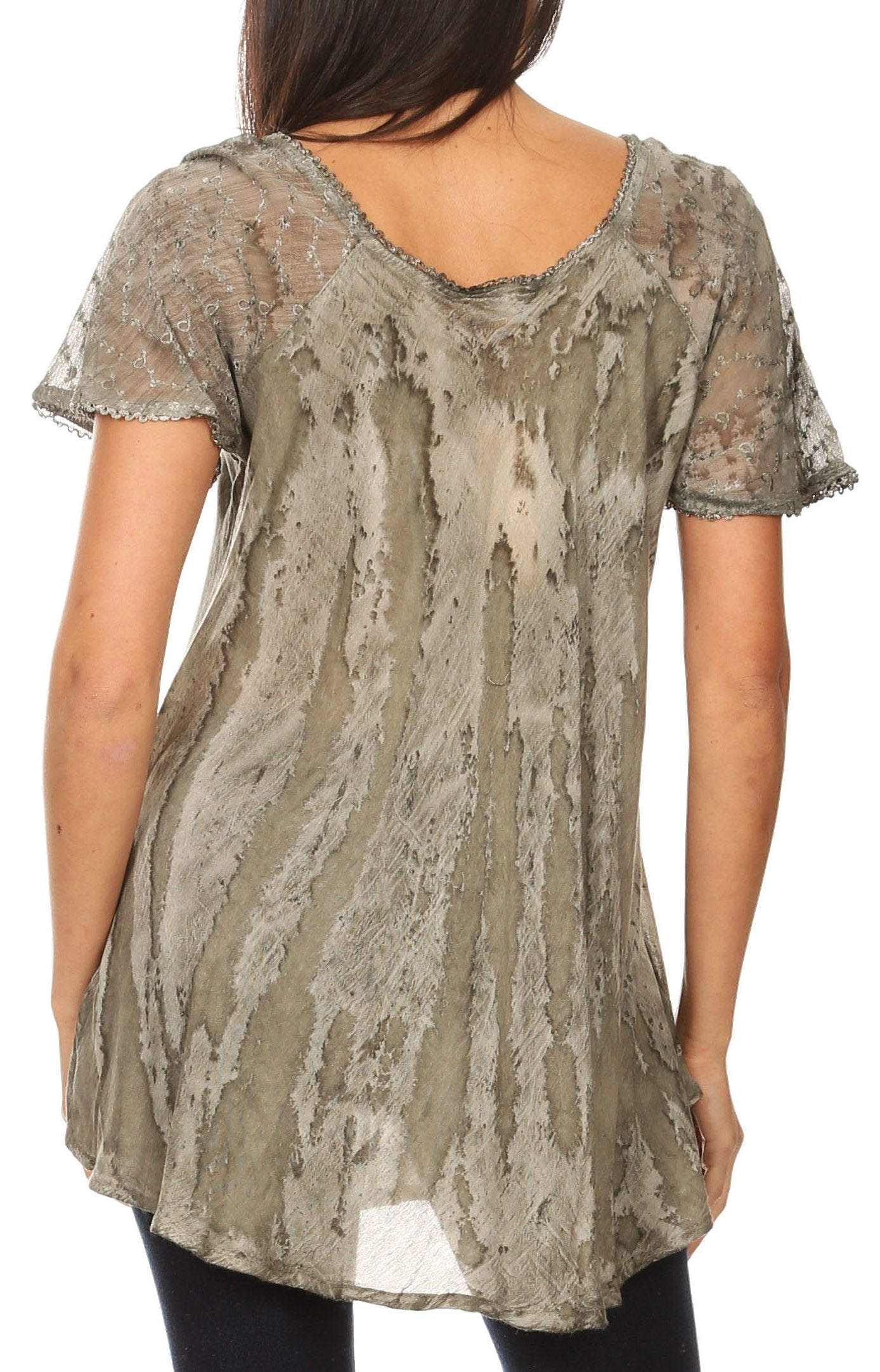 Sakkas - Aline Women's Short Sleeve Casual Light Loose Scoop Neck Top
