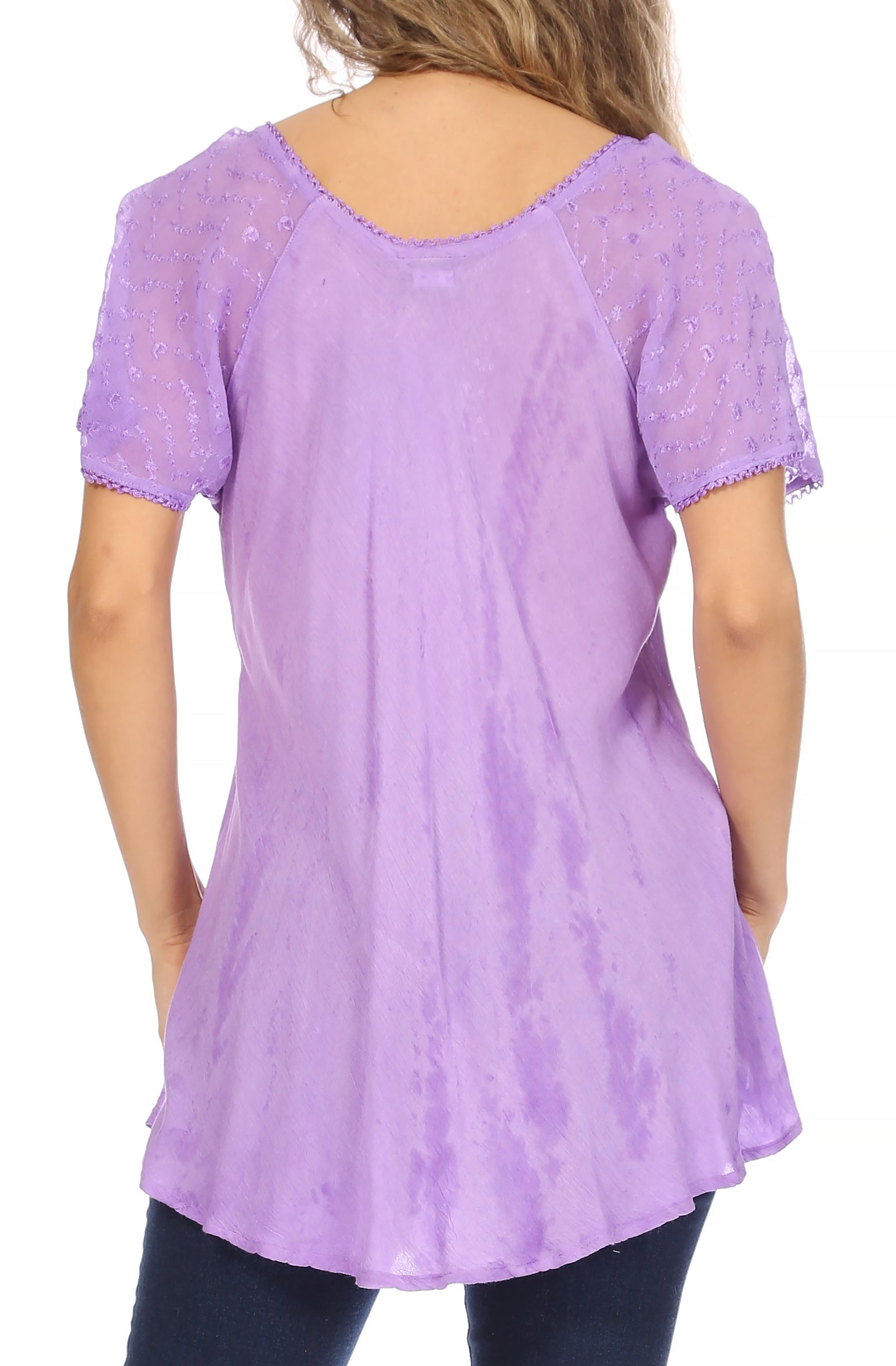 Sakkas - Aline Women's Short Sleeve Casual Light Loose Scoop Neck Top