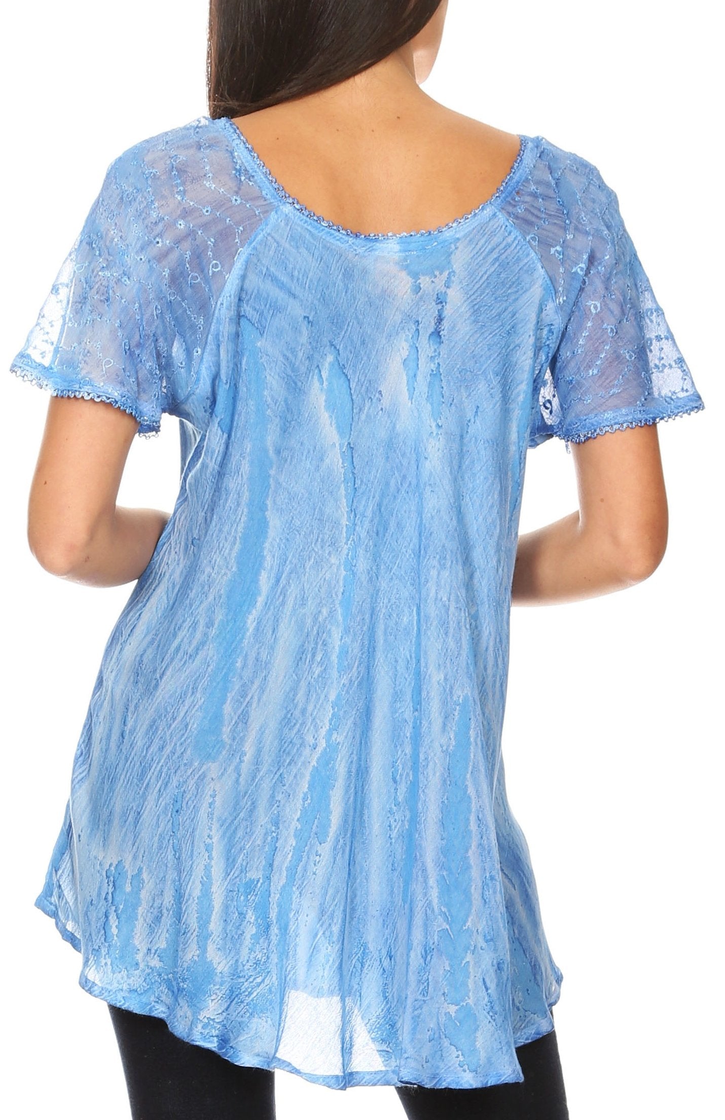 Sakkas - Aline Women's Short Sleeve Casual Light Loose Scoop Neck Top