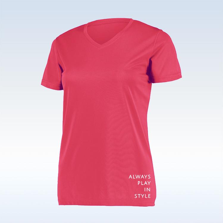Pickleball Bella Short Sleeve V-neck Tee Pink