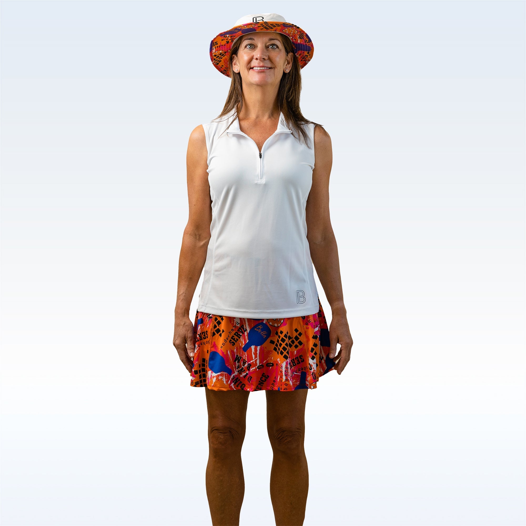 Pickleball Bella 1/4 Zip Sleeveless White