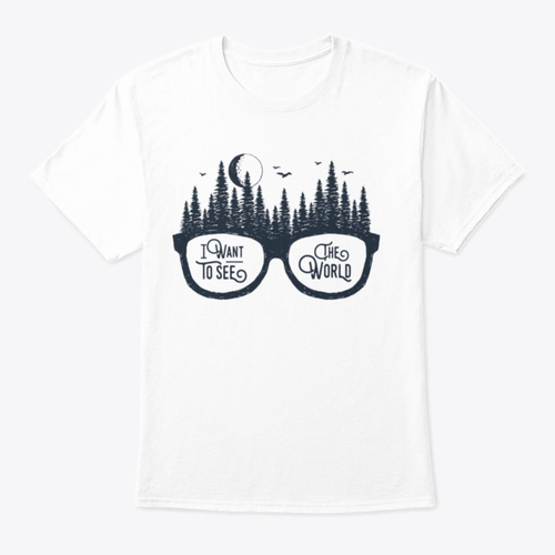 Travel Badge With Glasses And Fir Trees T-Shirt