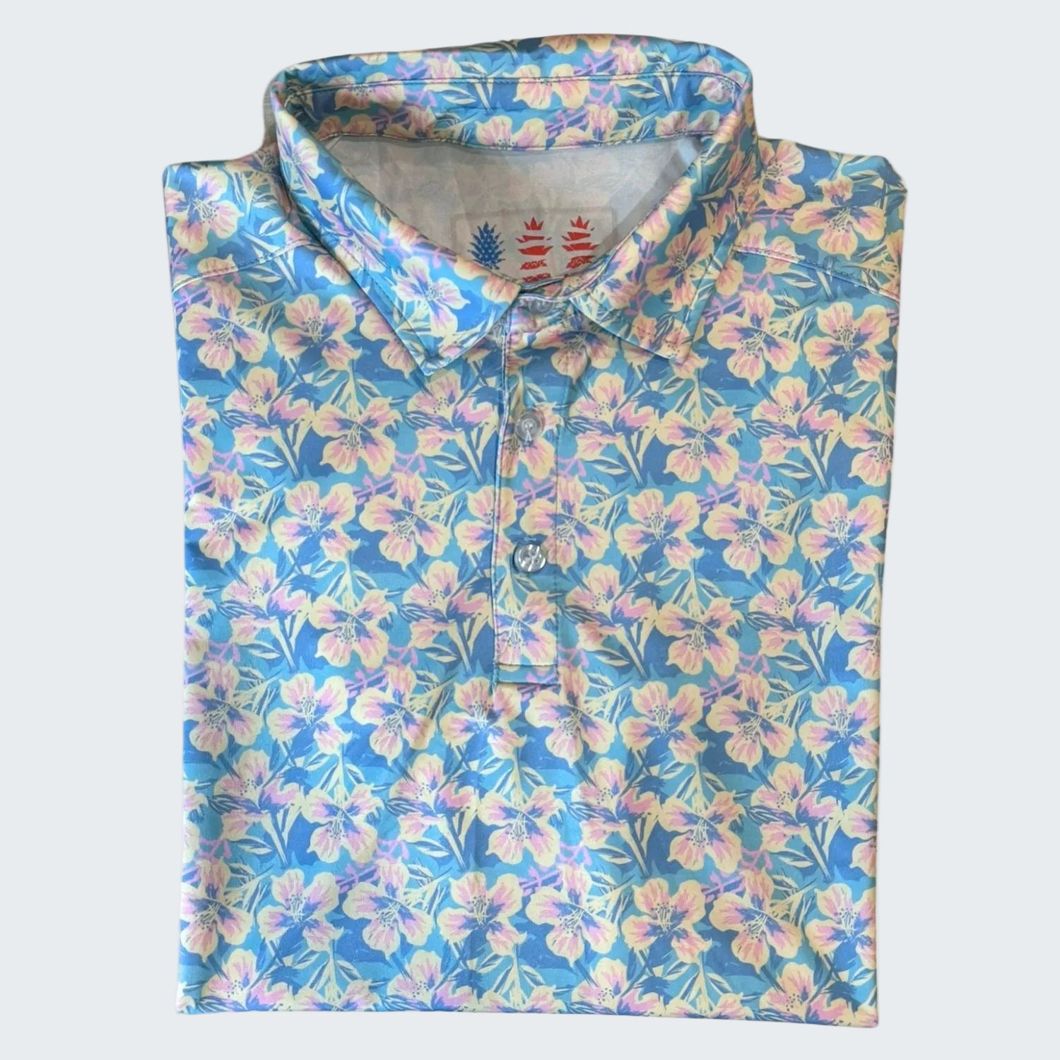 Floral patterned shirt on a white background