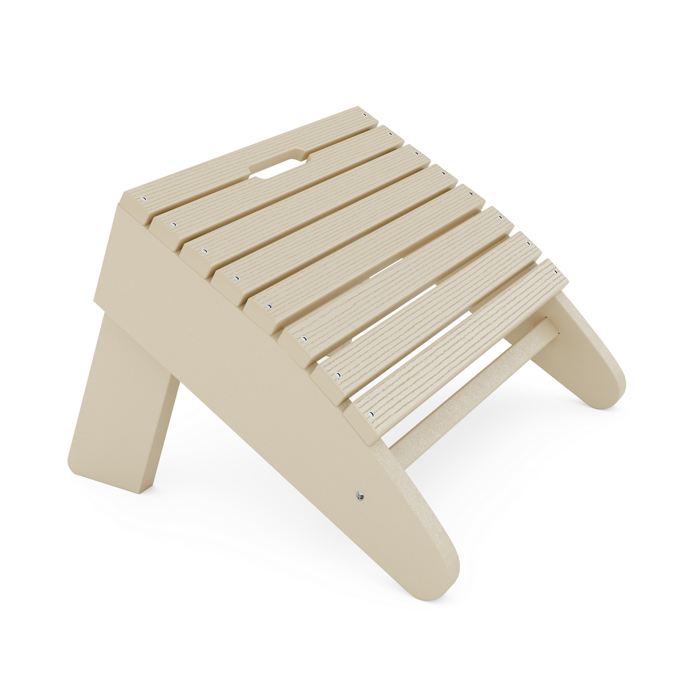 Beige folding stool on a white background