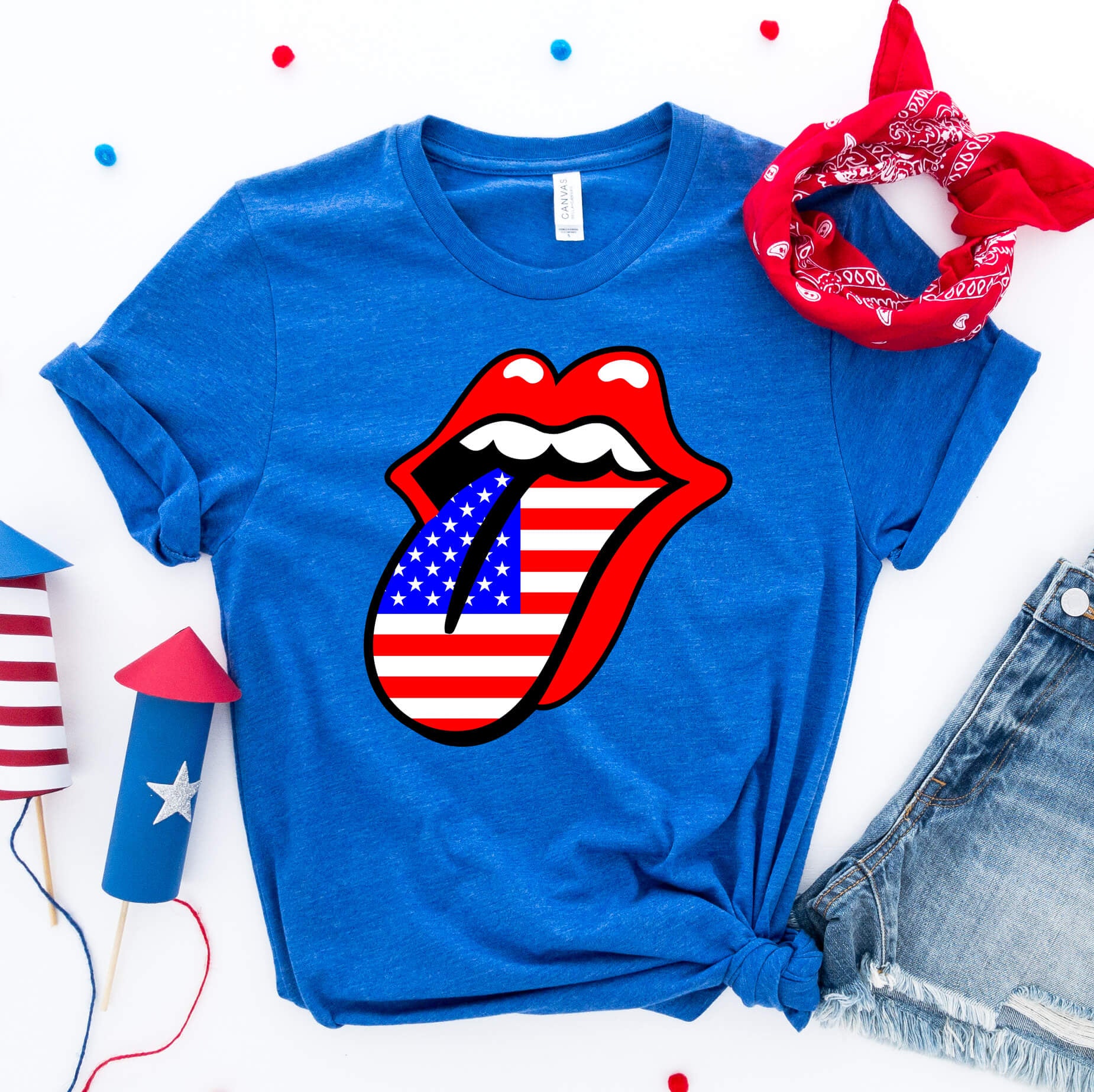 USA Lips Fourth of July T-Shirt
