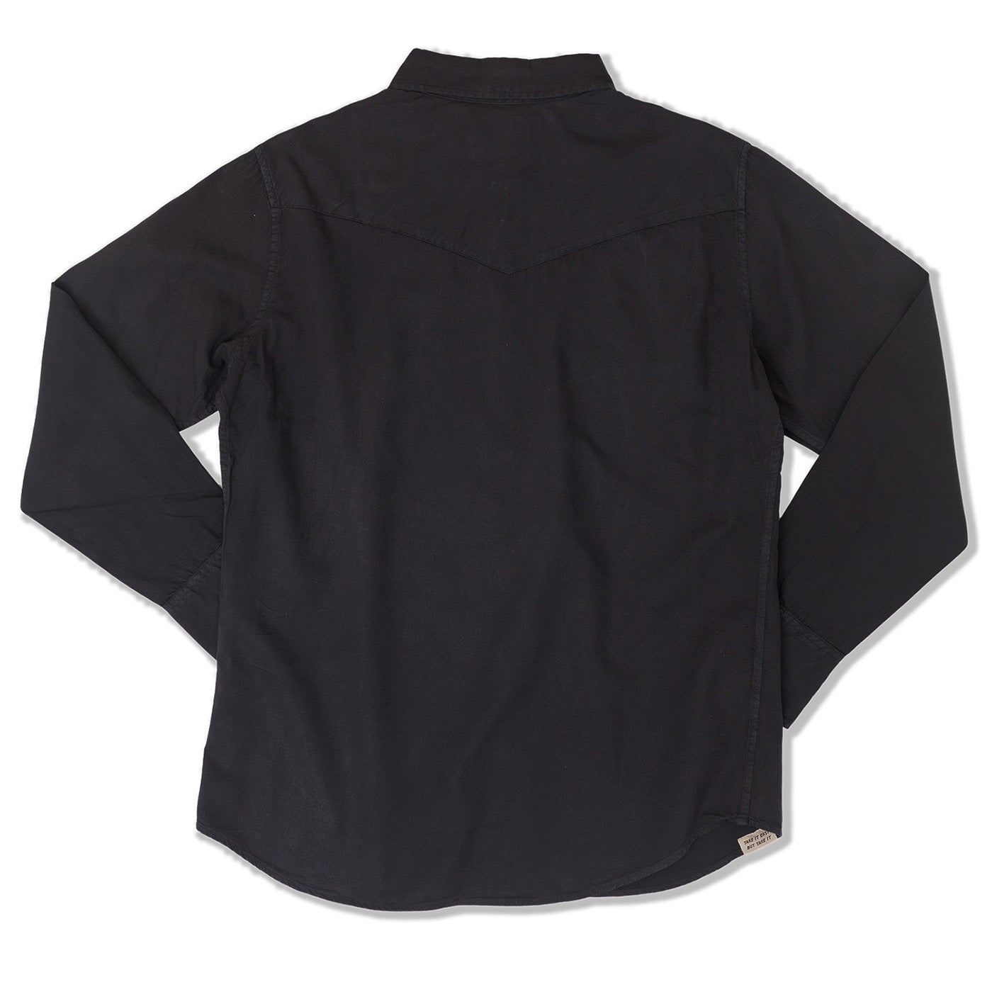 Black long-sleeve shirt on a white background