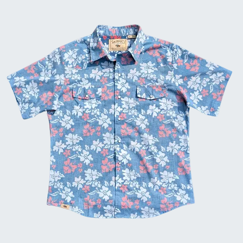 Floral patterned shirt on a white background