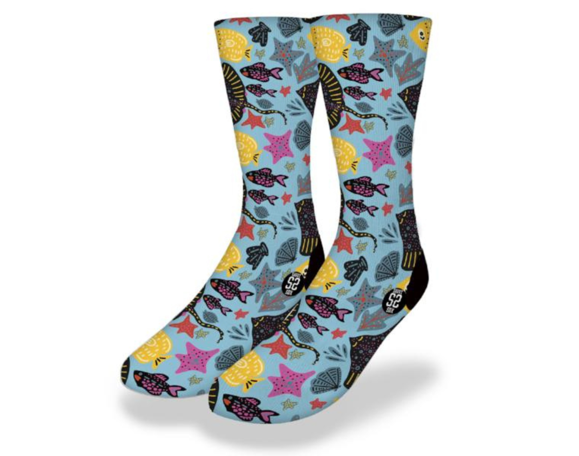 Cartoon Fish Collage Socks