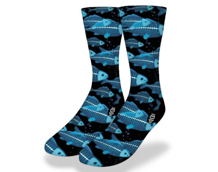 Deepsea Fishbone Fun Fish Socks