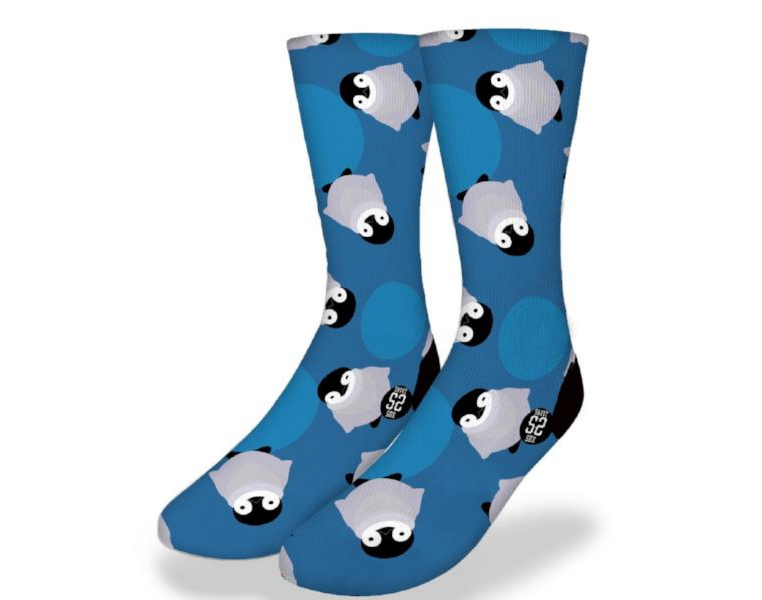 Arctic Blue Floating Penguin Socks