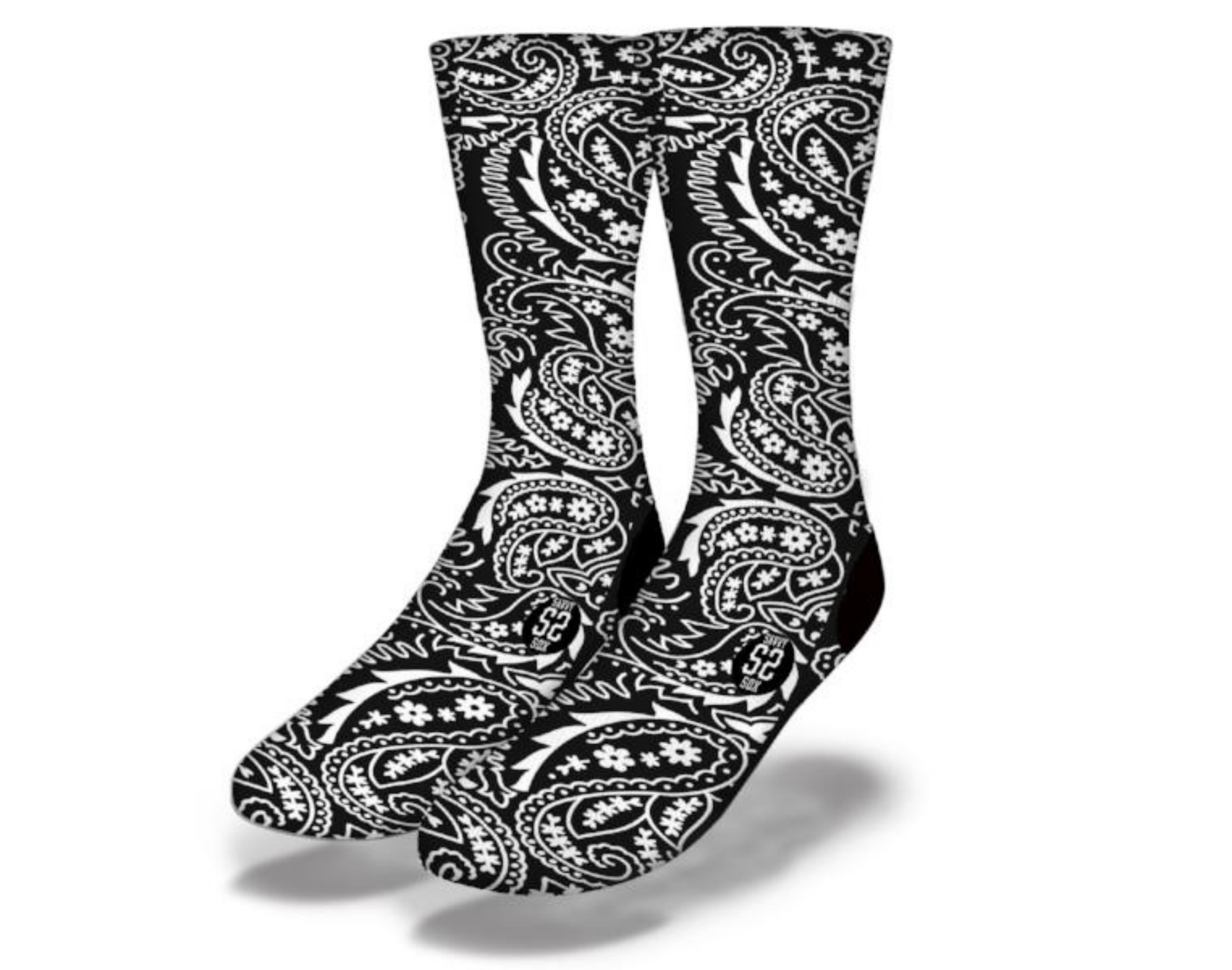 Black Bandana Paisley Socks