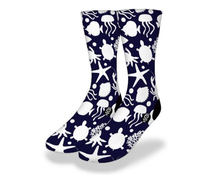 Black and White Sea Life Socks