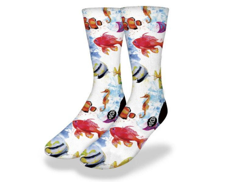 Watercolor Reef Life Socks