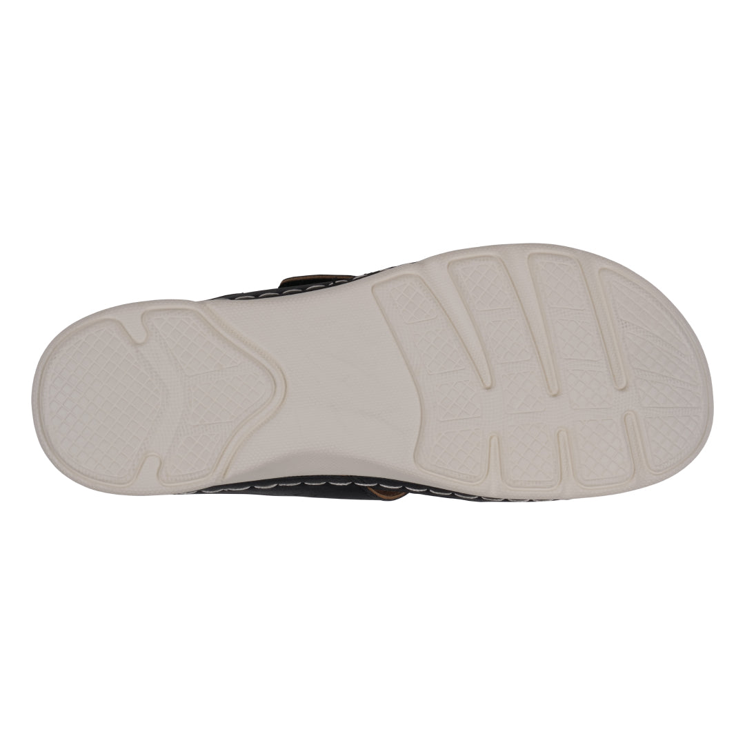 White sole of a shoe on a white background