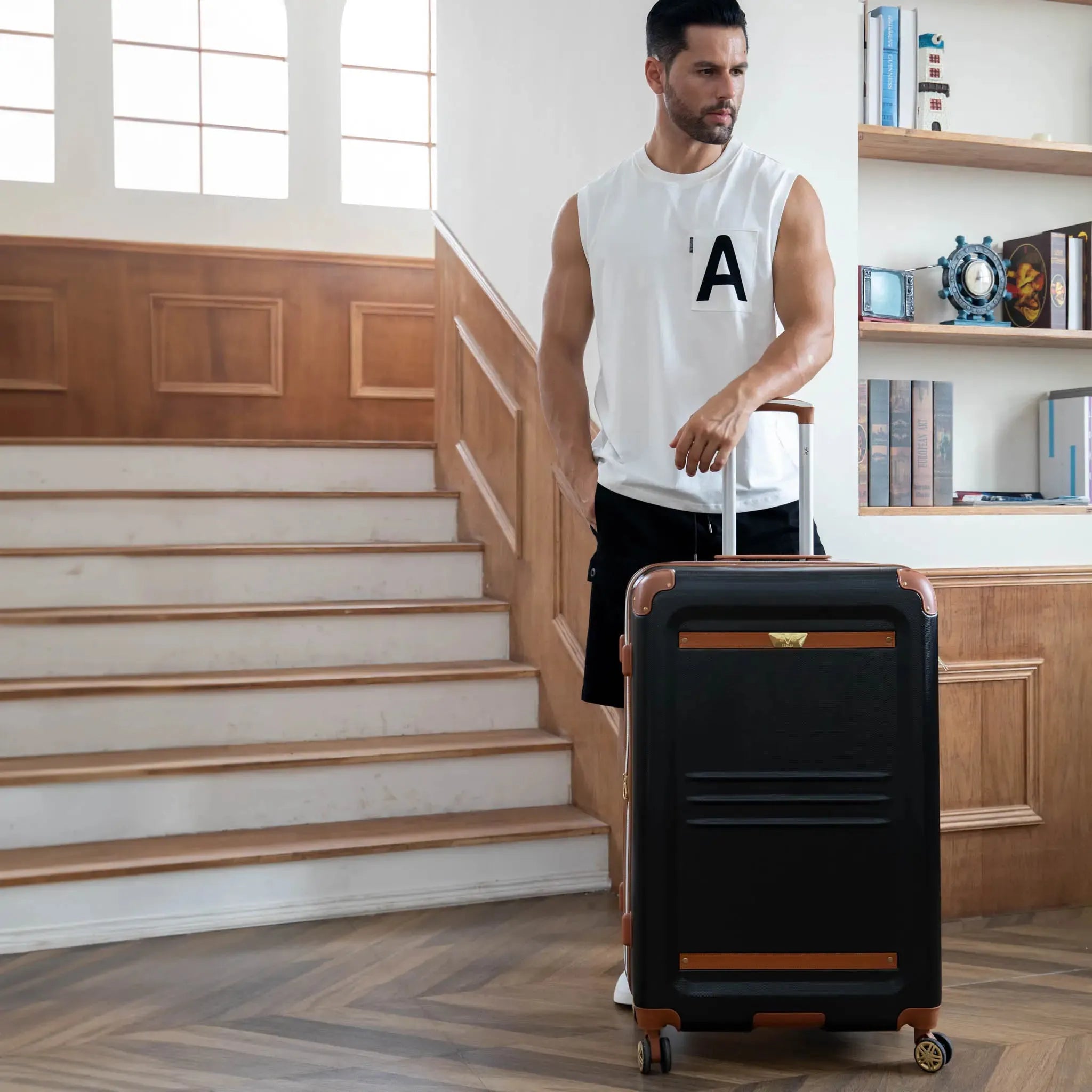 Vintage Three Piece Expandable Retro Luggage Set