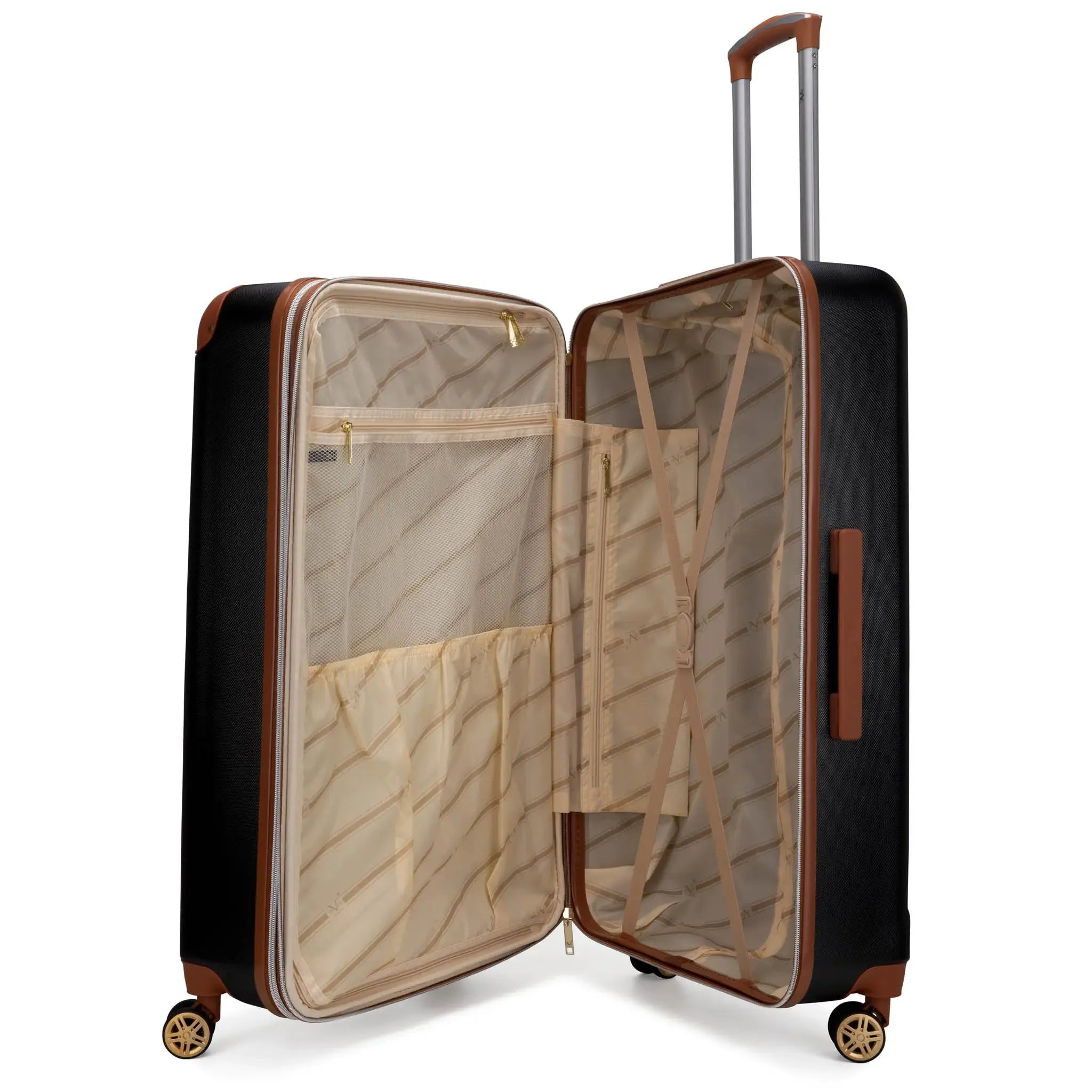 Vintage Three Piece Expandable Retro Luggage Set