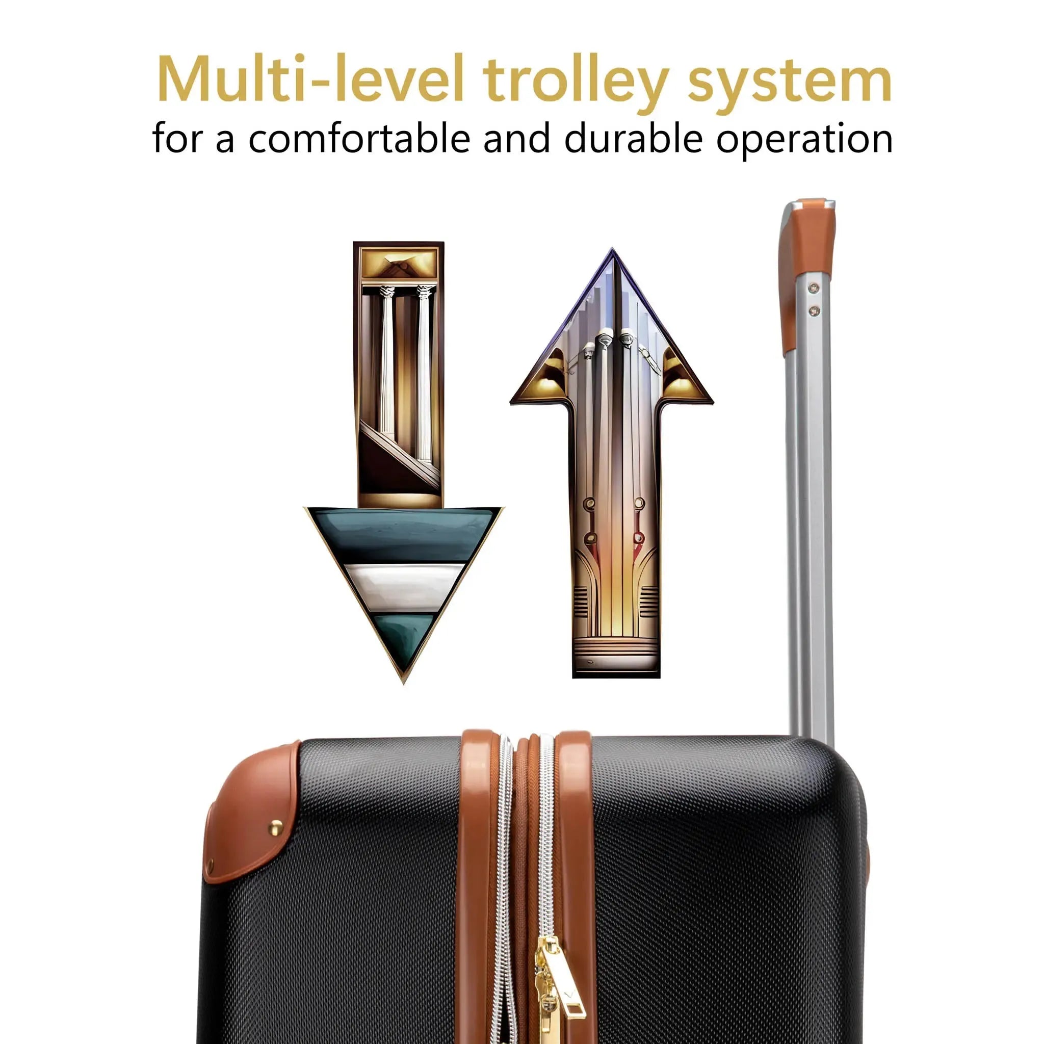 Vintage Three Piece Expandable Retro Luggage Set