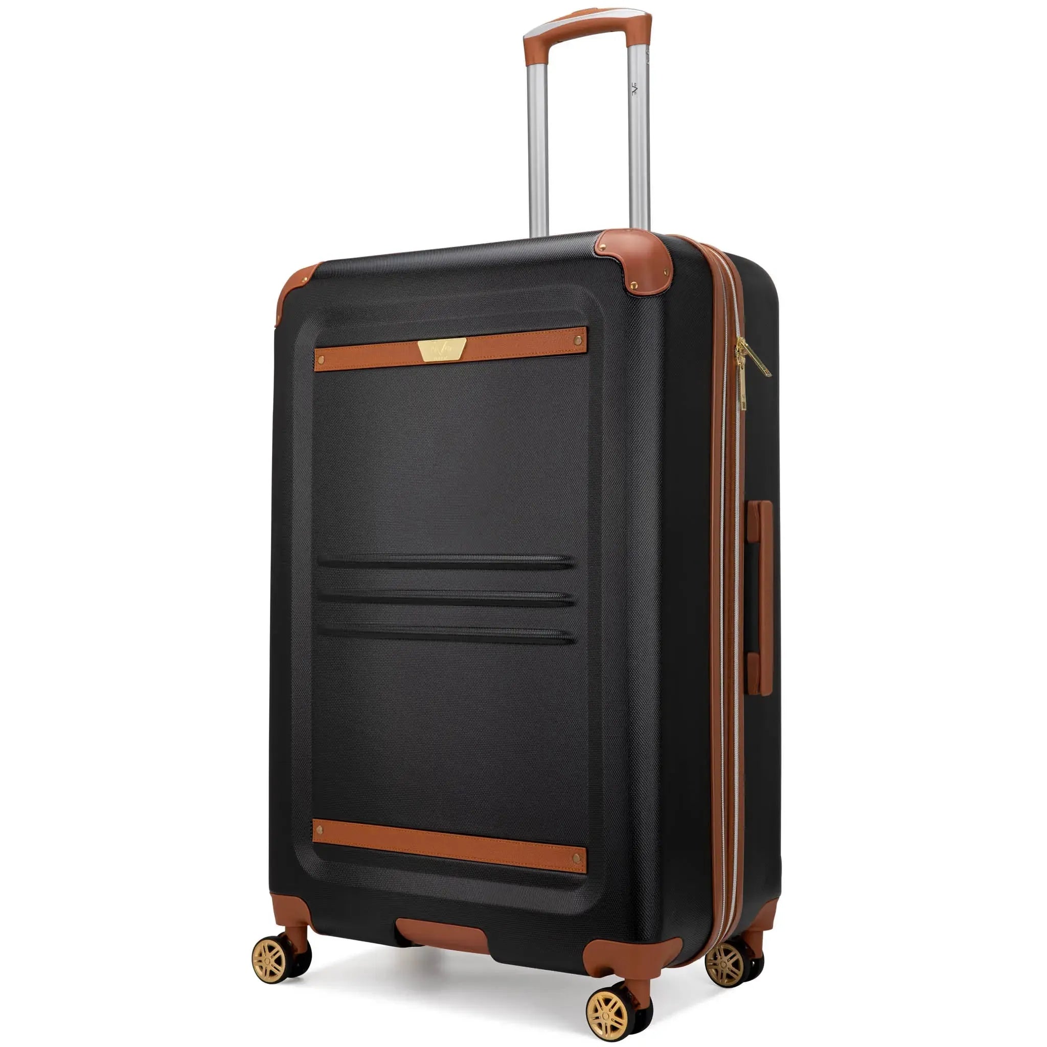Vintage Three Piece Expandable Retro Luggage Set